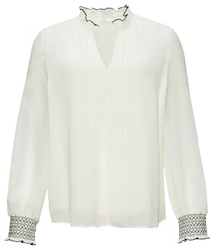 s.Oliver BLACK LABEL Elegante Chiffonbluse mit Kontrast-Details Ecru 46
