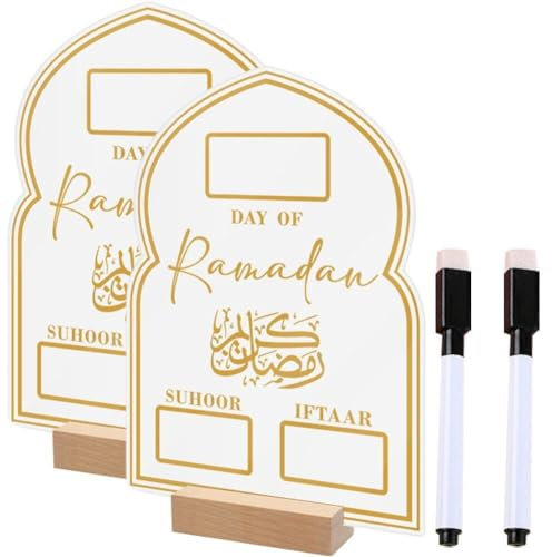 Luxylei Wiederverwendbares Acryl-Ramadan-adventskalenderbrett Holzsockel, Zum Basteln, Zum Selbermachen, Tischdekoration, Dekoration Für Zuhause