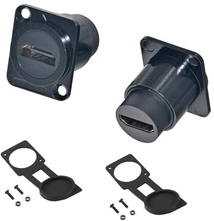 Lot de 2 prises HDMI encastrables de type D, HDMI 2.0 femelle vers femelle, connecteur droit vers femelle, prise de montage HDMI 2.0 HD, adaptateur de montage de panneau HDMI, HDMI femelle vers
