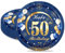 MORAINJAY Platos de Cumpleaños Azul Marino - 16 Unidades de 9 Pulgadas para Fiesta de 50 Años - Suministros para Hombres, Mujeres, Ella, Él