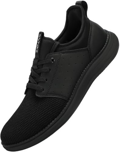 SVNKE Hombre Hands Free Slip On Zapatillas Hombre Zapatos Sneakers Casual Deportivas Caminar Correr Deportivas Gimnasio Moda cómodo Viajar clásicos de Negocio Todo Negro 42