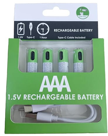 KANGQL Lot de 2/4 piles rechargeables USB AAA lithium-ion haute capacité 1,5 V 750 mWh haute capacité 750 mWh