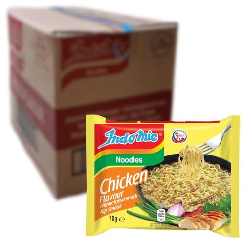 INDOMIE Instant Nudeln Huhn - 40 x 70g Multipack | Schnelle & einfache Zubereitung | Würzige Hühnergeschmack Nudeln | Weizenmehl, Palmöl, Sojabohnen, Sellerie | Perfekt für unterwegs