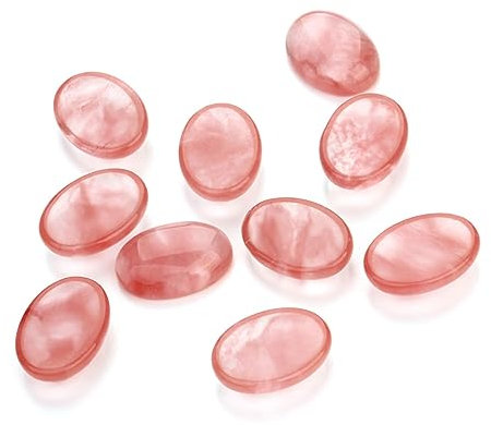 TEHAUX 10stücke Ovale Rote Achat Cabochons Für Diy Schmuck Zubehör Mit Glatter Oberfläche Für Schmuck Und Fassungen Wassermelonenrot