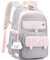 Ibalulu Schulrucksack Teenager Mädchen Schulranzen Rucksack Wasserdicht für Mädchen Jungen, Groß Schultasche mit Mehreren Fächern, Laptop Rucksack mit Charms für Die Schule, Reise Und Alltag (Grau)
