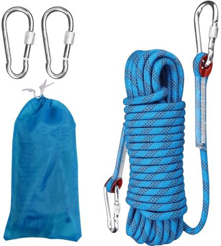 Cuerda de escalada estática de 10 m 10 mm cuerda de escalada, cuerda de seguridad al aire libre cuerda de rescate cuerda alpinismo cuerda de escalada al aire libre para senderismo deporte y camping