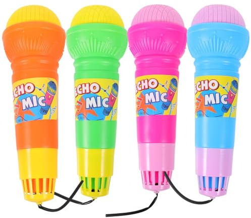 Garneck Children Microphone 4pcs Lightweight Karaoke Microphones Play Props Colorful Echo Mic Props for Boys and Girls Parties and Sing-alongs