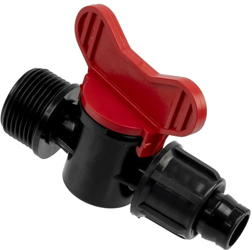 AERZETIX -Juego de 3 Grifos de Cierre 16x26mm para Manguera de Jardín Plana Ø16mm Presión 4 Bar - Válvula Rosca Exterior para Sistema de Riego por Goteo - Plástico