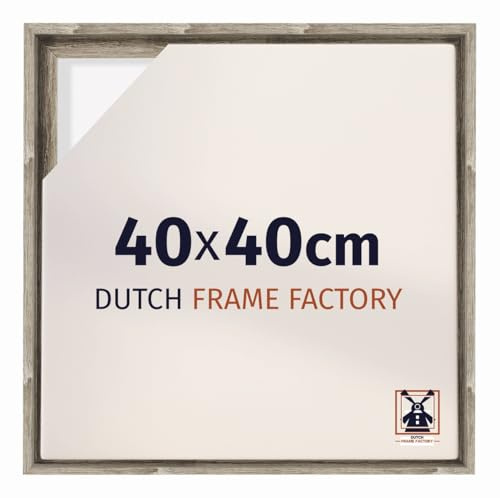 Dutch Frame Factory - Schattenfugenrahmen 40x40 cm Sonoma Eiche - MDF | Schattenfugenrahmen für Leinwände, Geeignet für Leinwände bis 2 cm Dicke, Ohne Rückwand und Glas, Made in Holland
