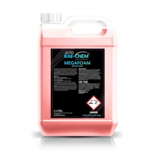 Auto Rae-Chem MegaFoam Snow Foam 5L, High Foaming Car Pre-Wash Shampoo | Safe for Snow Foam Lance & Pressure Washer Use, Touchless Vehicle Cleaning