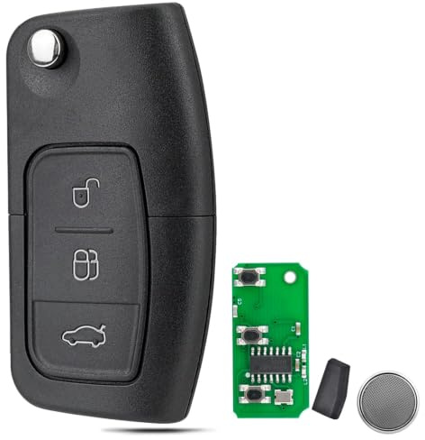 For Ford Fiesta Focus SMax BMax Ecosport Galaxy Kuga Mondeo Key Fob | 4d63chip 433MHZ 3 Buttons Flip Ford Fiesta Focus Key Fob Replacement Remote Key HU101Blade