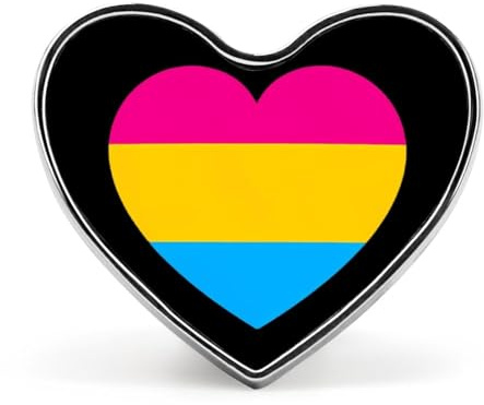 Pansexual Heart Proud Flag Heart Lapel Pins Button Brooch Pin Badge Clothes Accessories for Men Women