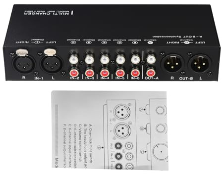 Sélecteur de Signal Audio 6 Entrées 3 Sorties, Contrôleur de Volume, Sortie XLR, Interrupteur Mute - Commutation Fiable, Installation Plug - and - Play, pour Enceintes Active