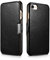 Mobiskin case compatible with Apple iPhone SE 2022 5G, iPhone SE 2020, iPhone 8, iPhone 7, cover with genuine leather, book-style protective phone case, ultra-slim folio, thin wallet, black