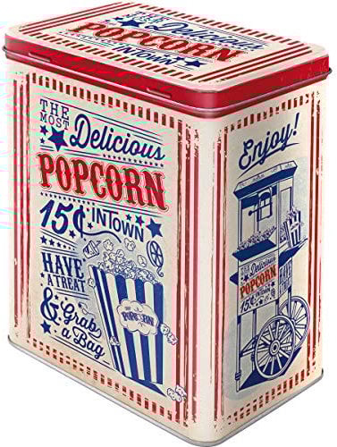 Nostalgic-Art Retro Vorratsdose L, 3 l, Popcorn – Geschenk-Idee für Diner-Fans, Große Blech-Dose, Vintage Design