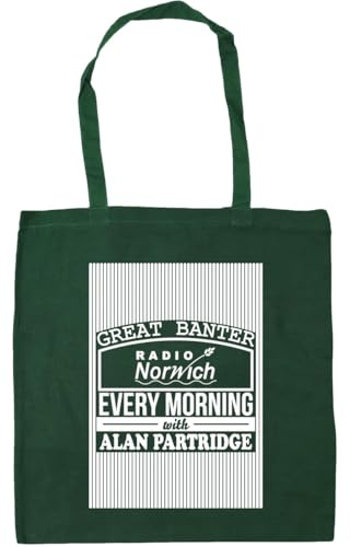 Hippowarehouse Great banter radio norwich every morning with Alan Partridge Tote Shopping Gym Beach Bag 42cm x38cm, 10 litres