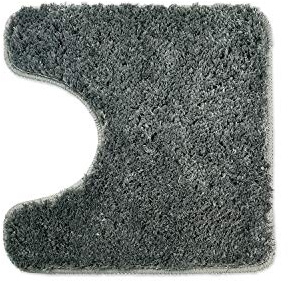 WohnDirect WC-Vorleger 45x45cm Grau | Toilettenvorleger mit Ausschnitt, 4 cm Florhöhe, erstklassige Verarbeitung, vielseitig einsetzbar, praktischer Alltagshelfer