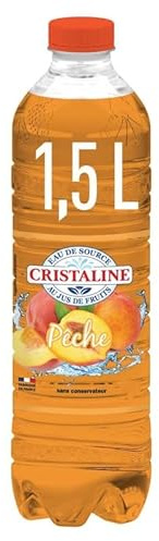CRISTALINE - Eau Aromatisée Au Jus De Peche 1.5L - le Lot De 4