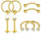 Incaton Ohrpiercing Lippenpiercing Nasenpiercing Bauchnabelpiercing 16 Gauge Klemmkugelring Curved Barbell Edelstahl Helix Tragus Septum Labret Piercing Schmuck Set
