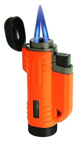 TURBOFLAME Vflame Neon Orange - Windproof Camping Lighter - Suitable for Sailing, Survival and Outdoors