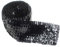 Yalulu 2 Meter Elastisch Glänzendes Paillettenband Glitzer Pailletten Bänder Borten Applikation für Hochzeit Handwerk Basteln (Schwarz)