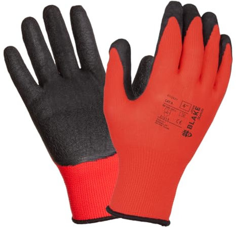 3Kamido JOHN BLAKE Arbeitshandschuhe mit Latex Beschichtung - Rutschfeste Solide Montagehandschuhe, Garten, Reparaturen, Automobilindustrie, Feinarbeiten, Autoservice, Werkstatt (12 paar, 10 XL)