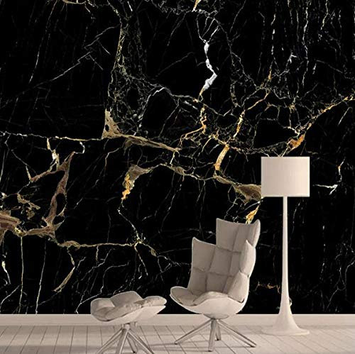 3D Papier Peint Intissé Effet 8D Soie Murale Photo Papier Peint 3D Contact Papier Peint Papiers Home Decor Papiers Peints Pour Le Salon Noir Or Marbre Tv Murales Art250 * 175Cm
