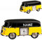 alles-meine.de GmbH kleine - Tischuhr/Miniatur - Uhr - Auto Bus - Oldtimer - inkl. Name - aus Metall - 10 cm - batteriebetrieben - Analog - Batterie - schwarz - gelb - Zahlen S..