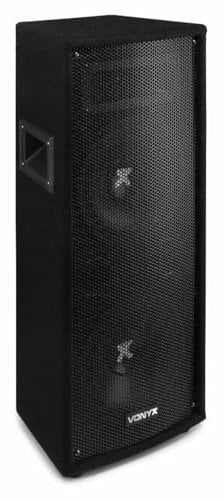 Vonyx SL28 - Altavoz pasivo 2 x 8 Pulgadas 800W MAX - Altavoz de Discoteca, Caja acústica pasiva, Clavija de 6,3 mm, terminales de Tornillo, 8 ohmios, Ideal para DJ, Sala de Fiestas, Bar, Club.