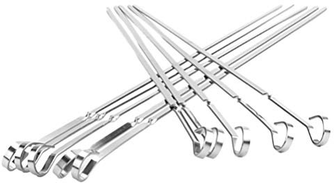 UPKOCH 20 Stück Grillspieße 44 cm Edelstahl-Grill-Kabob-Spieße Flache Schaschlik-Spieße Grill-Grillspieße