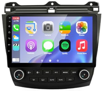 Radio 10.1 Pulgadas para Honda Accord 7th 2003-2007 con Android 13 y GPS | Pantalla táctil AM FM RDS con SWC Bluetooth WiFi USB y navegación integrada Control del volante 2+32G