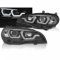 LED Tagfahrlicht 3D Angel Eyes Scheinwerfer in schwarz passend für BMW X5 E70 2007-2013 Halogen