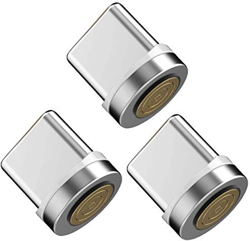 Vialex 3er Pack Typ C Magnetspitzen Adapter/Stecker/Kopf/Stecker, kompatibel für Samsung Galaxy S10 + Note S9 S8, LG G5 G6, Sony, Moto und mehr USB C-Geräte, KEIN Kabel