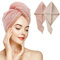 IME Hair Towel Wraps, Microfiber Quick Dry Hair Turban Towels with Button Super Water Absorbent Bath Shower Hair Caps 2 Pack