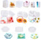 Otematik 10 Stück Resin Epoxidharz Silikonformen, Resin Gießharz Set Umfassen Sechseckige, Quadrat, Herzförmige Bastelkasten Formen, DIY-Harz Untersetzer, Silikonanhänger, Harz-Kits für Anfänger