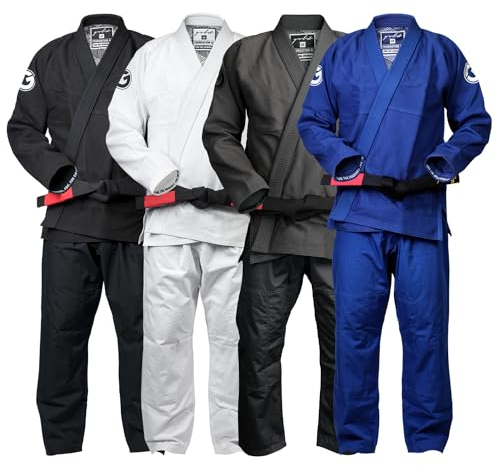 Gold BJJ Foundation Gi - Pearl Weave Jiu Jitsu Gi für Damen und Herren - IBJJF Competition Legal BJJ Gi, Königsblau, A1L