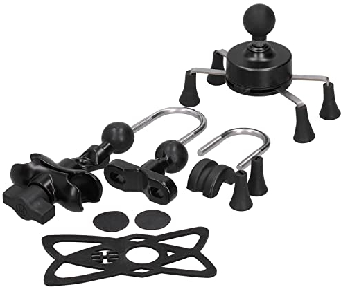 Akozon Mobile Phone Holder X‑Grip Handlebar Modification Universal with 13 Accessories Phone Handlebar Mount Phone Handlebar Support for IOS 7/8/SE/X/Xs/Xr (Black)
