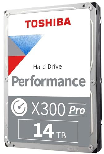 Toshiba X300 PRO 14TB High Workload Performance for Creative Professionals 3.5-Inch Internal Hard Drive – Up to 300 TB/Year Workload Rate CMR SATA 6 GB/s 7200 RPM 512 MB Cache - HDWR51EXZSTB