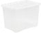 JMS we create smile 80 Litre Crystal Clear Plastic Storage Box With Secure Clip on Lid/School, Office, Home/Stackable Organizing Box/Container/Large Box (Pack of 1)