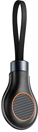 PITAKA AirTag Hülle mit Anhänger und Lightning auf USB-C Kable Schlüsselfinder Schutzhülle eingebautes MFi-zertifiziertes Ladekabel mit vollem Schutz aus Leder und Aramidfaser [PitaTag for Cable]