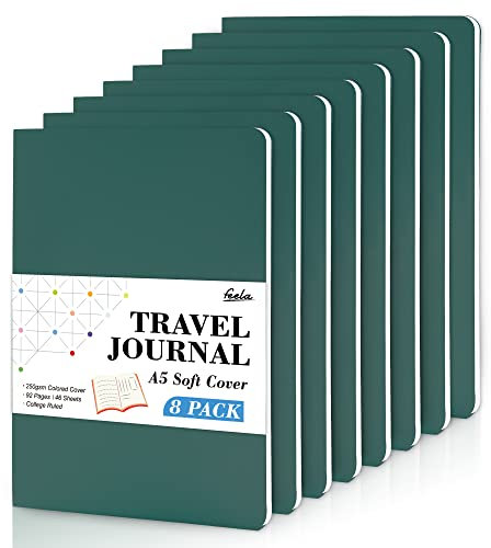 feela Notizbücher mit weichem Einband, A5, liniert, College, liniert für die Arbeit, liniertes Reisetagebuch für Damen und Herren, Notizblock, Schulbedarf, Business, Schreiben, Notizbücher,