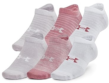 Under Armour Unisex Low Socks Unisex Ua Essential 6-Pack No Show Socks, Pink Elixir, 1370542-697, XL