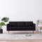 KOIECETA Sofa 3-Sitzer mit Rückenkissen Sitzkissen Zweisitzer Polstersofa Loungesofa Lounge Stoffsofa Sitzmöbel Wohnzimmer Stoff Holzrahmen Schwarz