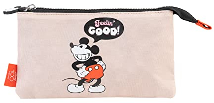 Grupo Erik Estuche Escolar 3 Compartimentos Disney Mickey - Estuche Colegio - Estuche 3 Compartimentos Ideal Vuelta al Cole │ Estuche Triple - Material Escolar y papelería, Licencia Oficial