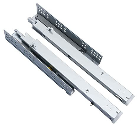 Guía del cajón oculto GuíAs Invisibles Para CajóN Montaje Bajo Encimera, Con Sistema De Cierre Suave, ExtraccióN Total Carril De CajóN, Kit De CajóN For Cocina O BañO ( Color : Silver , Size : 600mm/2