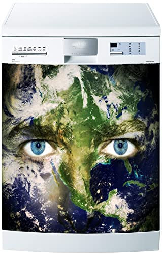 Jm-Déco Stickers Lave Vaisselle Yeux planète Dimensions 60x60cm