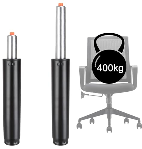 AKOLAFE 2 Stück Gasdruckfeder für Bürostuhl Belastbar bis 450 kg Gasdruckfedern Bürostuhl Gasfeder Ersatzteile 310mm - 455mm Schwarz Gasdruckdämpfer für Drehstuhl, Chefsessel, Hocker