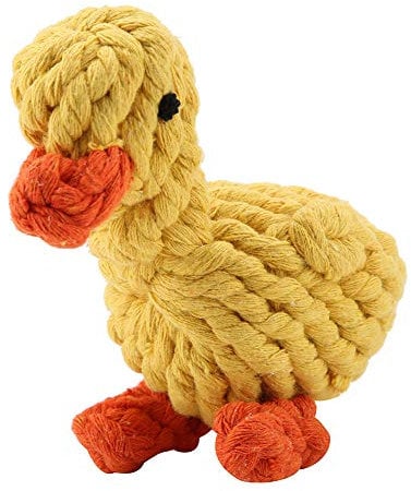 Mrisata Cute Duck Shaped Dog Toy Cotton Rope Dogs Puppy Chew Fetch Toys, String Duck Dog Toy Dog Toys