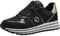 Tamaris Damen Low-Top Sneaker, Frauen Halbschuhe,Wechselfußbett,sportlich,Halbschuhe,straßenschuhe,Strassenschuhe,Black/Gold,42 EU