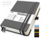 Mlife A5 Kariert Journal Notizbuch,360 Seiten Und 100g/M² Tintenfestes Papier,Hardcover Collegeblock Notizblock,Notizbücher Mit Falttasche Für Büro Schule Zuhause Schreiben&Notizen(Grey)